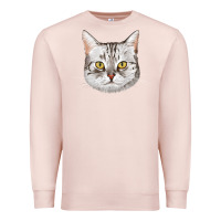 Pale Pink American Shorthair Cat Face Premium Sweatshirt - LillyAllenDesigns