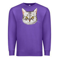 Purple American Shorthair Cat Face Premium Sweatshirt - LillyAllenDesigns