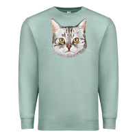 Seafoam American Shorthair Cat Face Premium Sweatshirt - LillyAllenDesigns