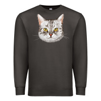 Smoke American Shorthair Cat Face Premium Sweatshirt - LillyAllenDesigns