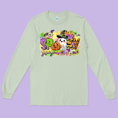 Its Spooky Season Long Sleeve Tee Designed By Cowgirlartshop