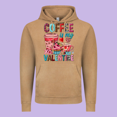 Coffee Is My Valentine Valentine's Day Vintage Hoodie Designed By Howdyjamesfarm