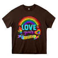 Chocolate Brown Love Your Truth Heavy Core Tee - BundleAndBundleShop