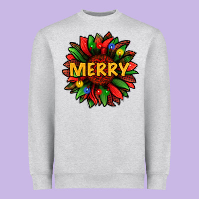 Merry Christmas With Light Sunflower Bbs Heavyweight Sweatshirt Designed By Bundleandbundleshop