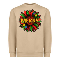 Mushroom merry christmas with light sunflower bbs Heavyweight Sweatshirt - BundleAndBundleShop