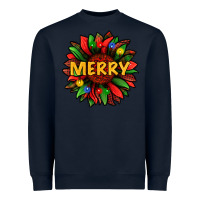 Navy merry christmas with light sunflower bbs Heavyweight Sweatshirt - BundleAndBundleShop