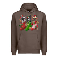 Coffee french bulldog with christmas socks Premium Hoodie - FaDigitalArtStudio