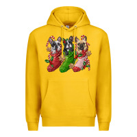 Lemon french bulldog with christmas socks Premium Hoodie - FaDigitalArtStudio