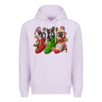 Lilac french bulldog with christmas socks Premium Hoodie - FaDigitalArtStudio