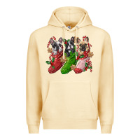 Pina Colada french bulldog with christmas socks Premium Hoodie - FaDigitalArtStudio
