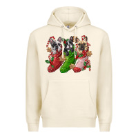 Tofu french bulldog with christmas socks Premium Hoodie - FaDigitalArtStudio