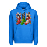 True Royal french bulldog with christmas socks Premium Hoodie - FaDigitalArtStudio