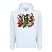 White french bulldog with christmas socks Premium Hoodie - FaDigitalArtStudio