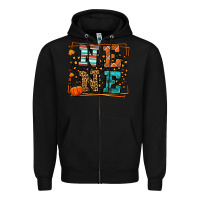 Black Fall Autumn Leopard Nene Zipper Hoodie - LillyAllenDesigns