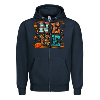 Navy Fall Autumn Leopard Nene Zipper Hoodie - LillyAllenDesigns