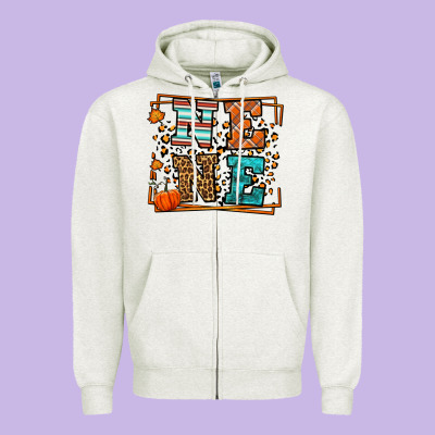 Fall Autumn Leopard Nene Zipper Hoodie Designed By Lillyallendesigns