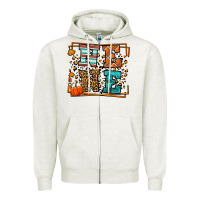 Oatmeal Heather Fall Autumn Leopard Nene Zipper Hoodie - LillyAllenDesigns