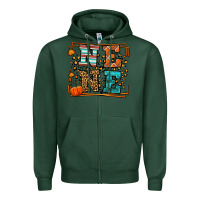 Sports Green Fall Autumn Leopard Nene Zipper Hoodie - LillyAllenDesigns