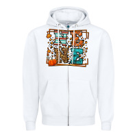 White Fall Autumn Leopard Nene Zipper Hoodie - LillyAllenDesigns