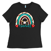 Black Baseball Rainbow Ladies Tee - RanaPortraitStore