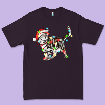 Christmas American Shorthair Cat Premium Tee Designed By Lillyallendesigns