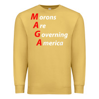 Antique Gold morons are governing america anti trump political t shirt Premium Sweatshirt - lanVoArt