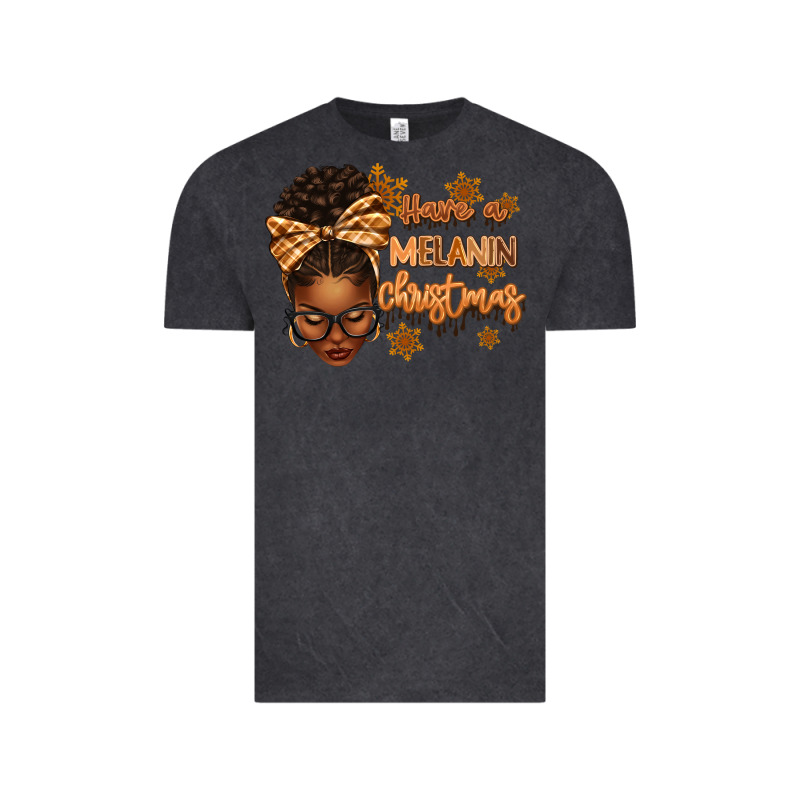 Have A Melanin Christmas Afro Woman Vintage Tee by texasbilliewilder | Teevron