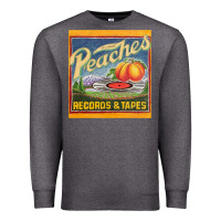 Charcoal Heather peaches records and tapes Premium Sweatshirt - lanVoArt