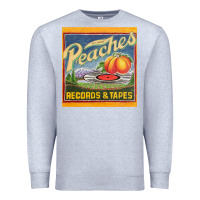 Heather Grey peaches records and tapes Premium Sweatshirt - lanVoArt
