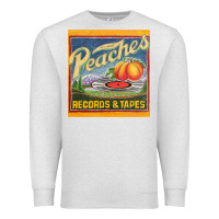Oatmeal Heather peaches records and tapes Premium Sweatshirt - lanVoArt