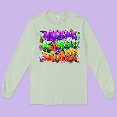 Nurse Nurse Nurse Halloween Long Sleeve Tee Designed By Cowgirlartshop