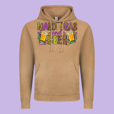 Mardi Gras And Beer Hjf Vintage Hoodie Designed By Howdyjamesfarm