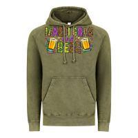 Vintage Olive mardi gras and beer hjf Vintage Hoodie - HowdyJamesFarm