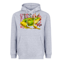 Heather Grey kiss me frog Heavyweight Hoodie - RacoonDesign