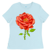Baby Blue All A Twitter Rose Ladies Tee - LillyAllenDesigns