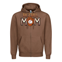 Chestnut Baseball Mom Zipper Hoodie - CowhideDigitalArt