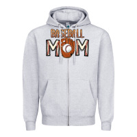 Heather Grey Baseball Mom Zipper Hoodie - CowhideDigitalArt