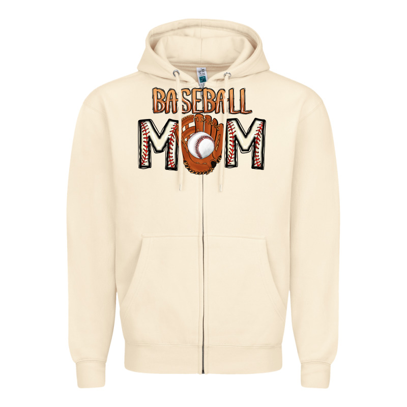 Baseball Mom Zipper Hoodie by CowhideDigitalArt | Teevron