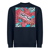 Cosmetic Fake Eyelashes And Butterfly With Leopard Seamless Pattern Bb Heavyweight Sweatshirt | Teevron