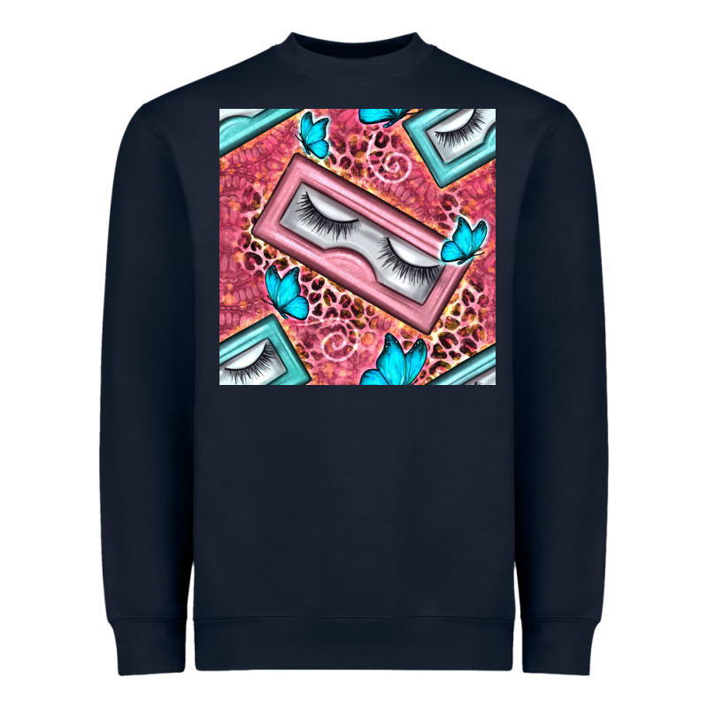 Cosmetic Fake Eyelashes And Butterfly With Leopard Seamless Pattern Bb Heavyweight Sweatshirt by BundleAndBundleShop | Teevron