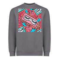 Storm cosmetic fake eyelashes and butterfly with leopard seamless pattern bb Heavyweight Sweatshirt - BundleAndBundleShop