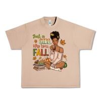 Burro Just a girl who loves Fall afro woman Urban Heavy Tee - NancyCooperArtShop
