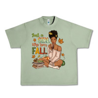Oil Green Just a girl who loves Fall afro woman Urban Heavy Tee - NancyCooperArtShop