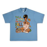 Pebble Blue Just a girl who loves Fall afro woman Urban Heavy Tee - NancyCooperArtShop