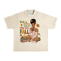 Just A Girl Who Loves Fall Afro Woman Urban Heavy Tee | Teevron