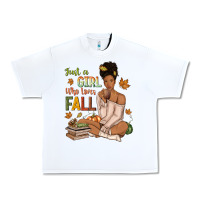 White Just a girl who loves Fall afro woman Urban Heavy Tee - NancyCooperArtShop