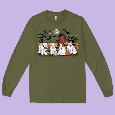 Halloween Pigs Long Sleeve Tee Designed By Cowgirlartshop