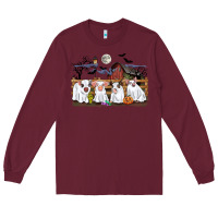 Burgundy halloween pigs Long Sleeve Tee - CowGirlArtShop