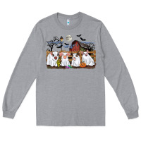 Heather Grey halloween pigs Long Sleeve Tee - CowGirlArtShop