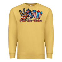 Antique Gold peace love freedom Premium Sweatshirt - RacoonDesign